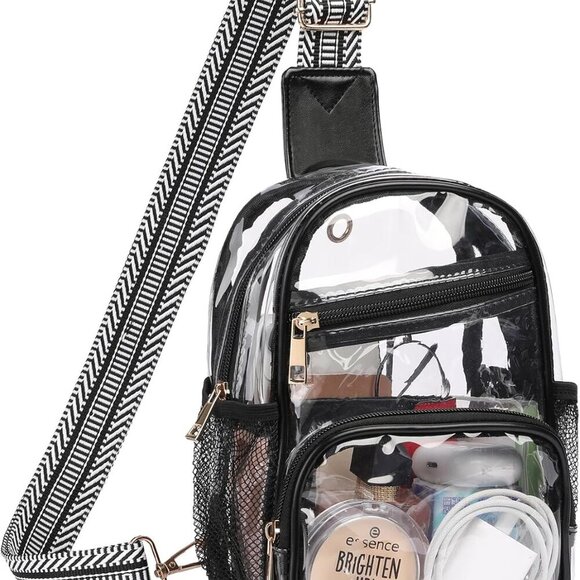 Clear Bag for Stadium Events lear Purses for Women Crossbody Transparent Sling B - Picture 1 of 6